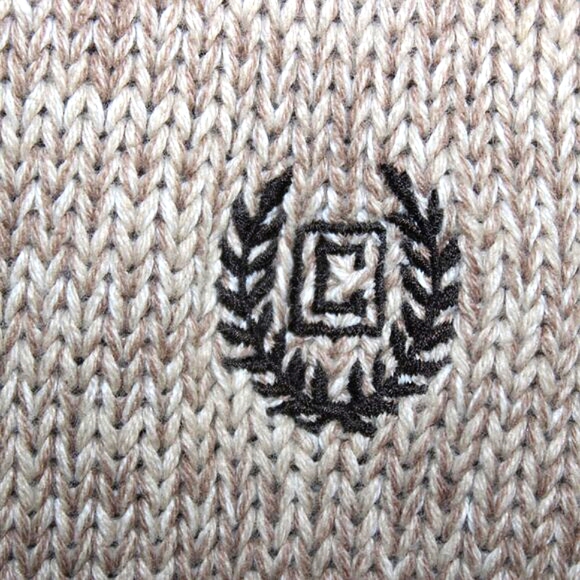 Chaps Mock Neck Sweater - Men's Size L - Tan Knit - Elbow Patches - Picture 8 of 13